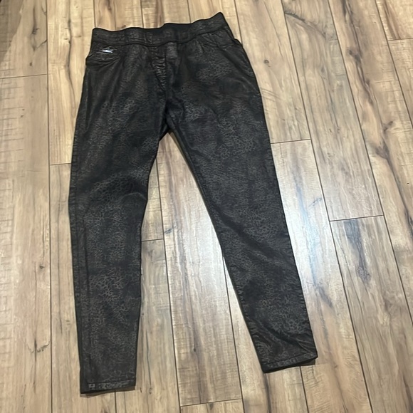 COCO CARMEN Women’s Sz L brown black leopard pull up skinny pants Animal Print - Picture 4 of 10